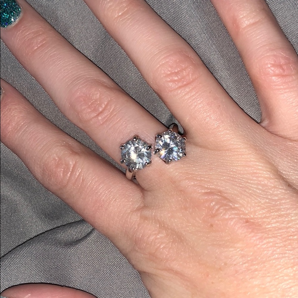 Double Stone Ring with Swarovski Crystals
